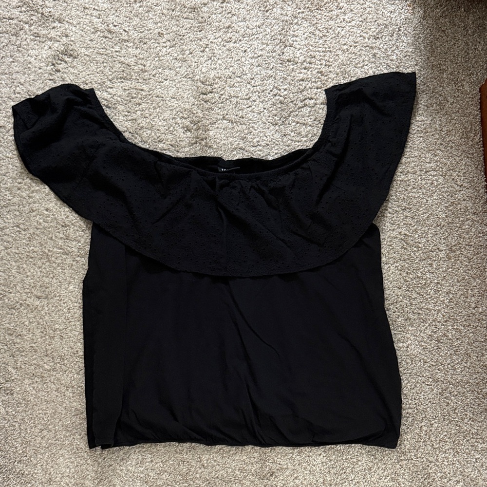 Torrid Black Ruffle Off-Shoulder Blouse